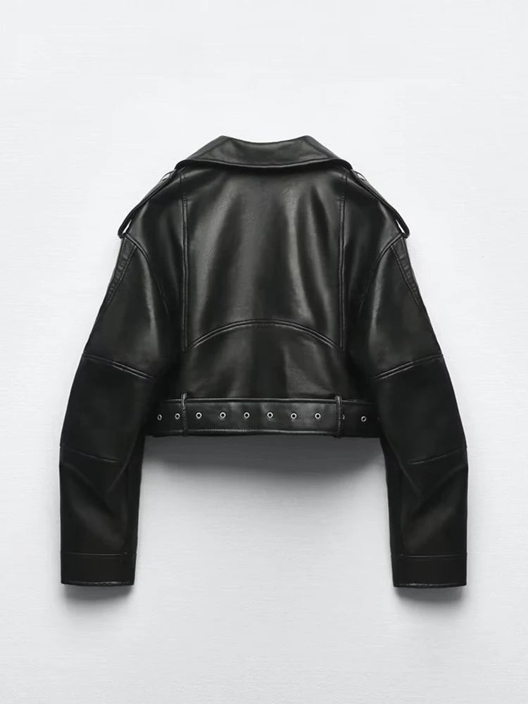 Everleigh Leather Coat Oliva