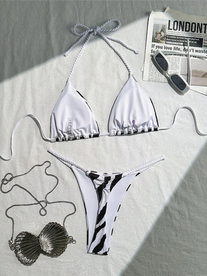 Μπικίνι στρινγκ με σχέδιο ζέβρας